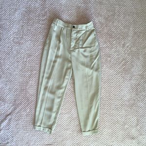 Zara Cream High Waisted pants